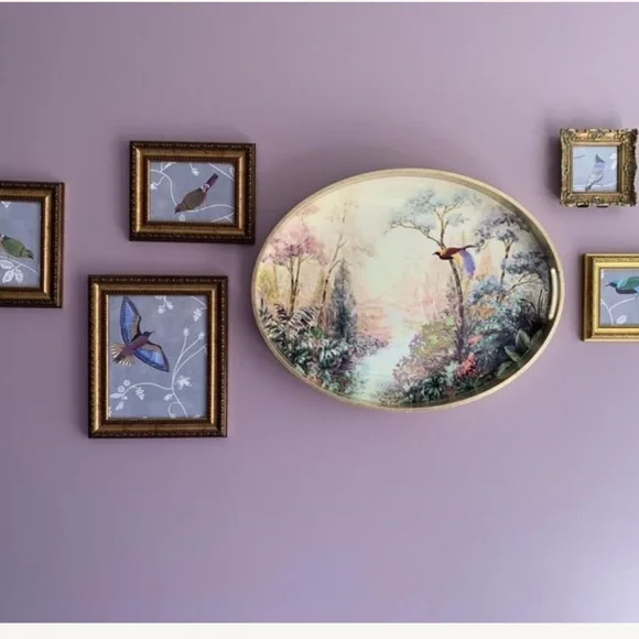 Anthropologie Alexandra Lacquered Tray Gold Pink NWT Large - Picture 4 of 6